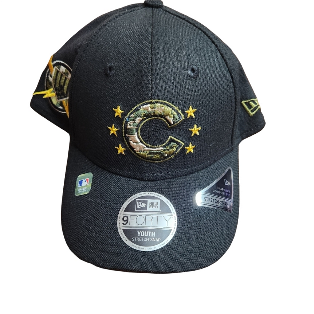New Era Chicago Cubs youth 9forty Hat One Size black camo gold star